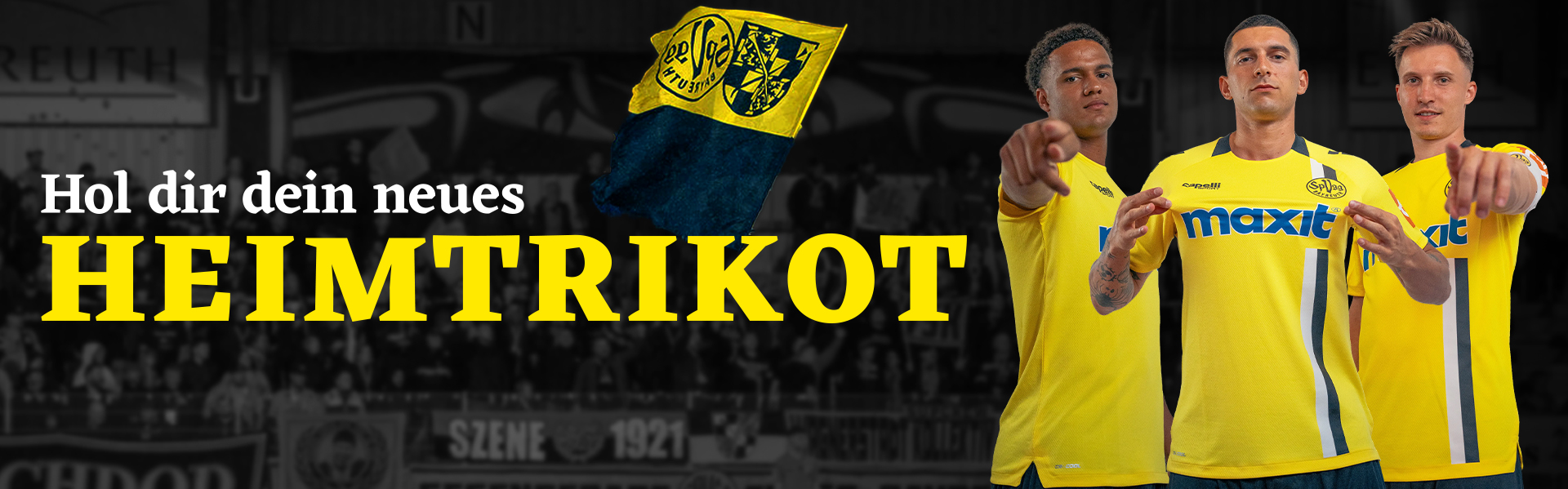 Werbebanner für das Heimtrikot
