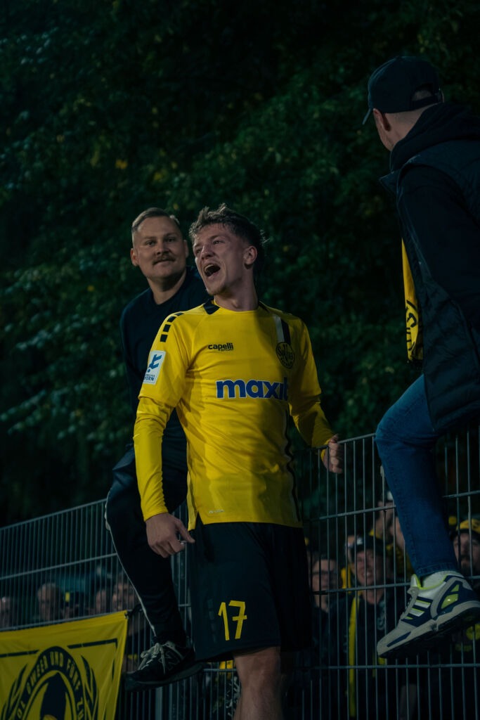 Ben Fischer nach dem Sieg gegen Eltersdorf